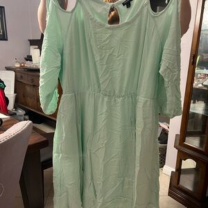 Ocean Green Cold Shoulder Dress